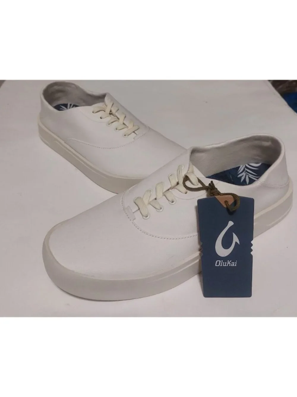Olukai Tradewind Shoes Mens Size 11 Casual Lace Up Boat Beach Sneakers Off White